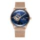 Reef Tiger Classic Glory Mechanische Uhren in Roségold mit blauem Zifferblatt RGA8239