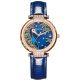 Reef Tiger Automatic Watches Ladies Rose Gold Case Blue Dial Red Real Leather Strap RGA1587-LLL